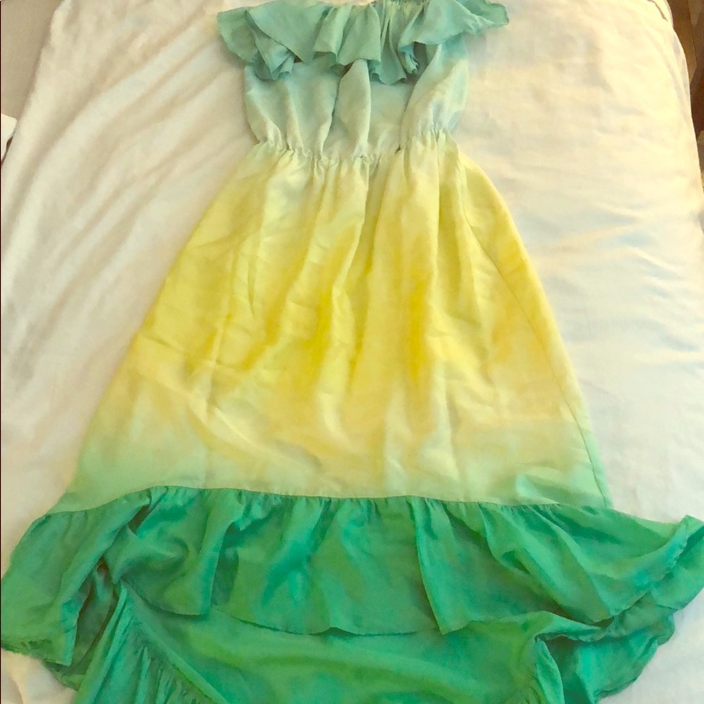 Lily Pulitzer strapless stress- ombré- silk fabric